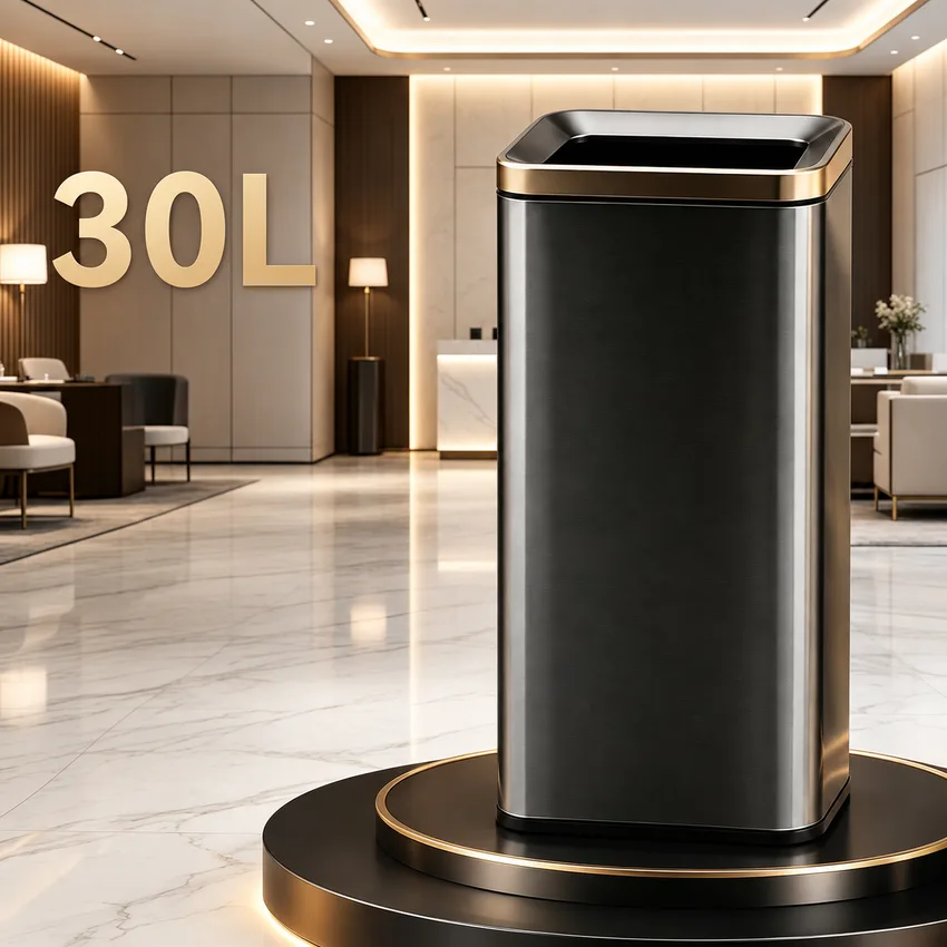 Stainless steel home waste bin